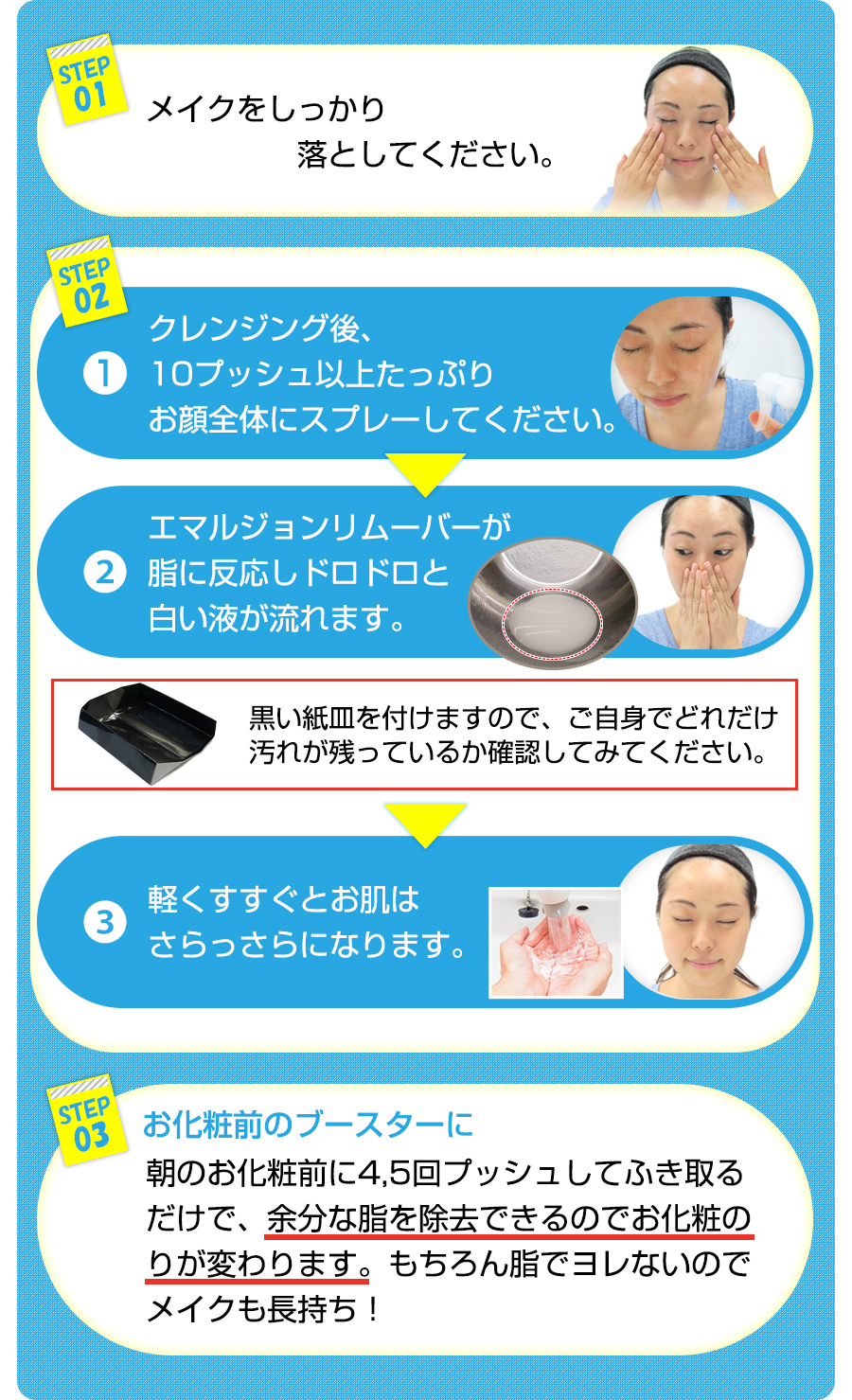 エマルジョンリムーバーの使い方